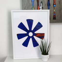 Handmade Adinkra Wall Art - Designed With Real Ankara Fabric Framed in Black Or White Ankara Handmade Symbols - thumbnail 2