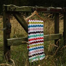 Crochet Baby Blanket Colorful Cotton Ripple Stitch, Nursery Decor - thumbnail 3
