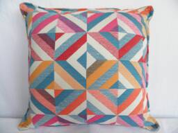 Handmade Australian Cushion Cover, Geometric, Colourful, Modern, Textured - thumbnail 1