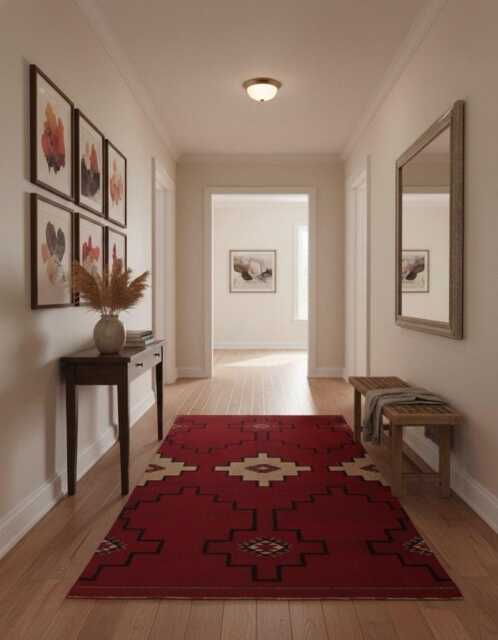 Custom Southwest Wool Rug Handwoven Kilim, Tribal Geometric Decor - image 1