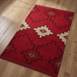 Custom Southwest Wool Rug Handwoven Kilim, Tribal Geometric Decor - thumbnail 3
