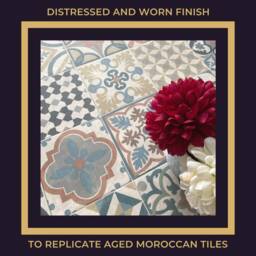 Vinyl Floor Mat in Moroccan Tile Pattern, Kitchen Rug Runner, Linoleum Flooring Mat, Multi Coloured Morocco Rug, Decorative - Marrakesh - thumbnail 4