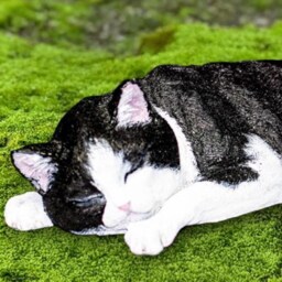Concrete Kitten Figurine Handcrafted Cat Sculpture Stone Pet Memorial Decor Outdoor Kitty Ornament Garden Cement Art Gift - thumbnail 2