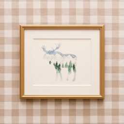 Mountain Animal Watercolor Art Print Set Woodland Nursery Decor - thumbnail 3