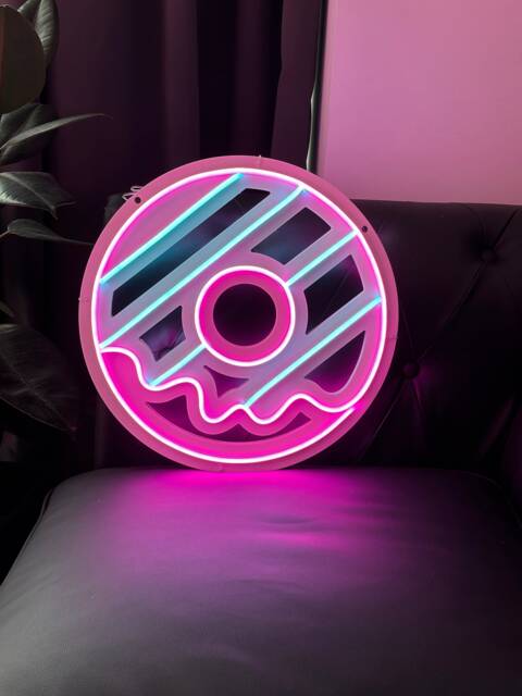 Donuts Neon Sign - Wall Art Cake Sign Sweet Led Candy Shop Decoration - image 1