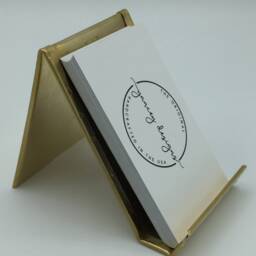 Hammered Brass Business Card Holder Vertical Desk Display - thumbnail 4