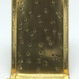 Hammered Brass Business Card Holder Vertical Desk Display - thumbnail 3