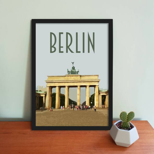 Berlin Travel Poster - Retro Vintage Style Germany Art Print, Artwork, Homeware, Postcard, Travel Print - image 1