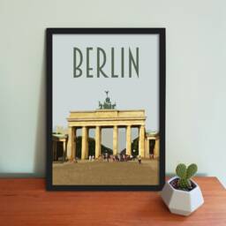 Berlin Travel Poster - Retro Vintage Style Germany Art Print, Artwork, Homeware, Postcard, Travel Print - thumbnail 1