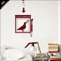 In Case Of War Break Glass Wall Decal, Peace Dove Graphic - thumbnail 2