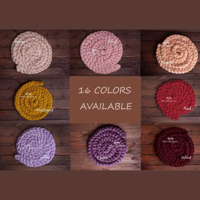 100% Wool Braid, Chunky Wool, Braid Blanket, Photo Prop, Baby Photography, Newborn Photo Props, Shower - image 1