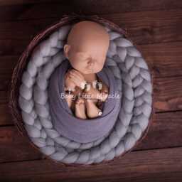 100% Wool Braid, Chunky Wool, Braid Blanket, Photo Prop, Baby Photography, Newborn Photo Props, Shower - thumbnail 4