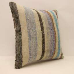 Kilim Pillow, Sofa Pillow Boho Pillow, Handwoven Pillow, 18x18 - 45x45 cm Minimalist Decorative Pillow, Cushion Cover Throw Pillow 4Kbf-580 - thumbnail 2