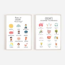 Calming Corner Nursery Bedroom Prints, Wall Art, Techniques, Personalised How I'm Feeling, Emotions, Gentle Parenting, Calm, Toddler - thumbnail 1