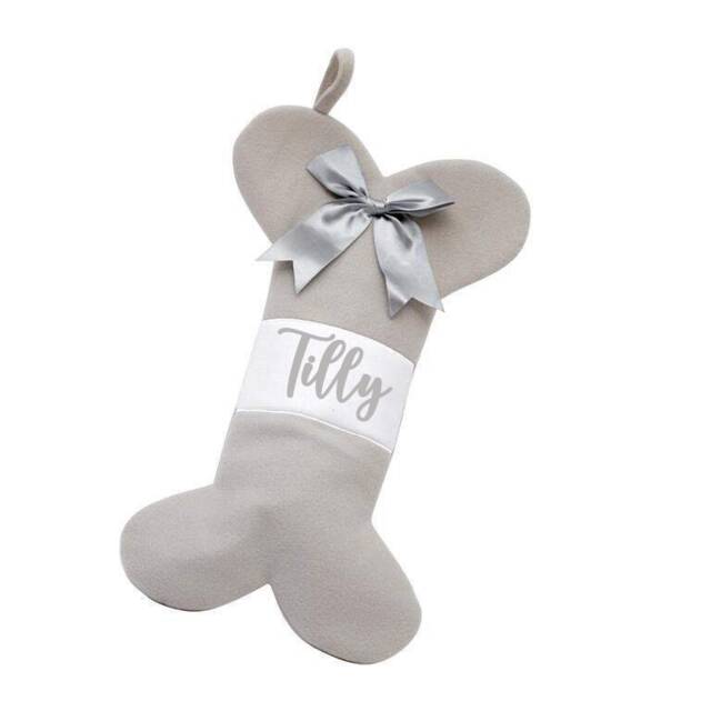 Personalised Pet Christmas Stocking, Dog Bone Sale - image 1