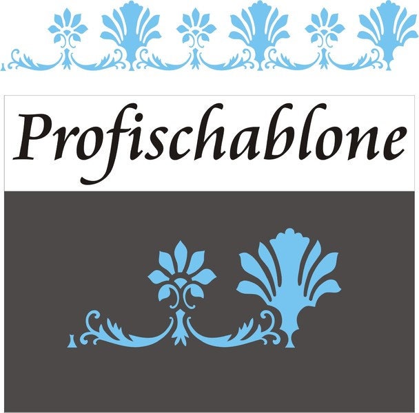 Palmettes - 7-25 cm High - Wall Stencil, Decorative Painter's Stippling Template, Frieze, Palmette Border, Decoration