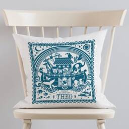 Personalised Christening Noah's Ark Nursery Cushion - New Baby, First Birthday, Baptism, Communion, Naming Ceremony Gift - thumbnail 3