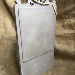 Hand Painted Mirror With Drawer, Vintage Freestanding Purple - thumbnail 4