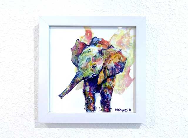Modern Elephant Art Print Colorful Watercolor Painting - image 1