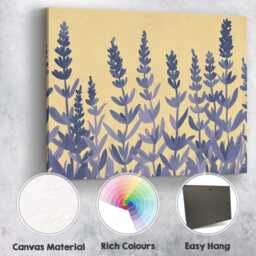 Purple Lavender Meadow Botanical Silhouette Floral Art Canvas Wall Print Decor Picture Ready To Hang - thumbnail 2