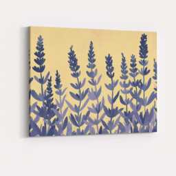 Purple Lavender Meadow Botanical Silhouette Floral Art Canvas Wall Print Decor Picture Ready To Hang - thumbnail 4
