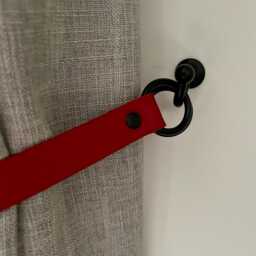 Red Leather Curtain Tie Back Handmade - thumbnail 3