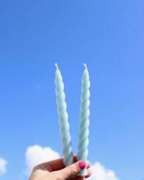 Seascape Twist Candles Beeswax Soy Blend Summer Taper Candles - Set Of 2 - thumbnail 1