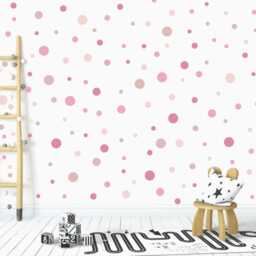 Blush Pink Polka Dot Wall Decals Nursery & Playroom Decor - 160 Pack - thumbnail 2