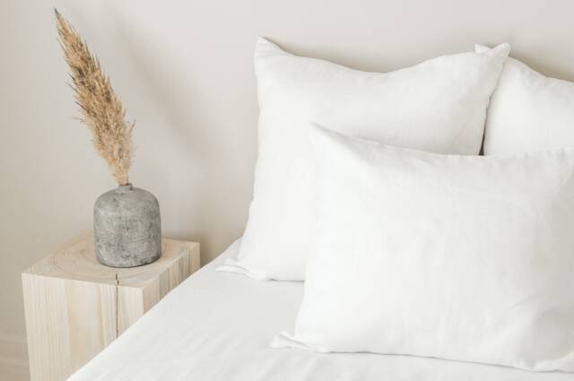 Linen Pillow Case in Off White With Envelope Closure/Soft Linen Pillowcase For Bedding - image 1