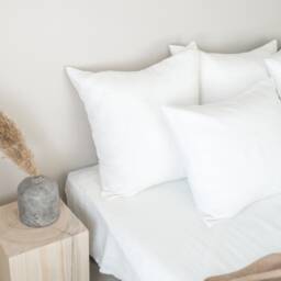 Linen Pillow Case in Off White With Envelope Closure/Soft Linen Pillowcase For Bedding - thumbnail 3