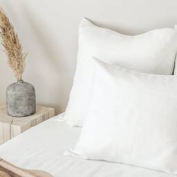 Linen Pillow Case in Off White With Envelope Closure/Soft Linen Pillowcase For Bedding - thumbnail 2
