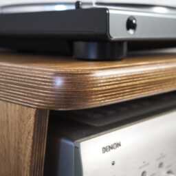 Mid Century Modern Record Player Stand With Shelf For Amplifier, Retro Turntable - thumbnail 3