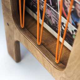 Mid Century Modern Record Player Stand With Shelf For Amplifier, Retro Turntable - thumbnail 4
