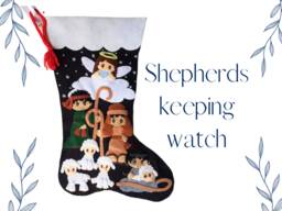 Shepherds Keeping Watch Felt Christmas Stocking - Personalized