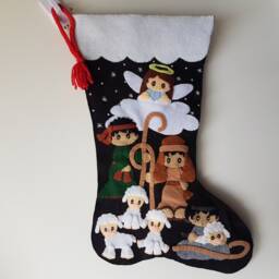 Shepherds Keeping Watch Felt Christmas Stocking - Personalized - thumbnail 2