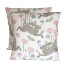 "2 X Studio G March Hares Pastel Cushion Covers 16"" 18"" 20"" 22"" 24" - thumbnail 1