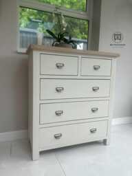 Oak Chest Of Drawers - Tallboy Hall Storage - thumbnail 1