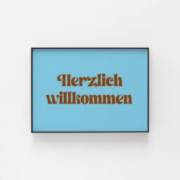 Herzlich Willkommen Wall Art Print, German Welcome Sign, Entryway Decor Poster, Housewarming Gift, Minimal Typography Home - thumbnail 3