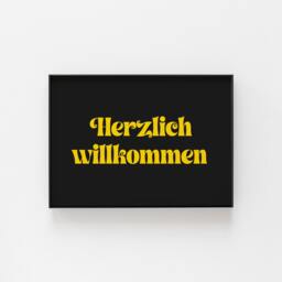 Herzlich Willkommen Wall Art Print, German Welcome Sign, Entryway Decor Poster, Housewarming Gift, Minimal Typography Home - thumbnail 2