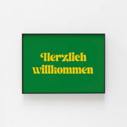 Herzlich Willkommen Wall Art Print, German Welcome Sign, Entryway Decor Poster, Housewarming Gift, Minimal Typography Home - thumbnail 1