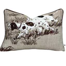 Schumacher Luxury Designer Pointers Tan Beige Lumbar Decorative Cushion Pillow Throw Cover - thumbnail 1