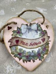 Plaque Merry Christmas - Shabby Chic Romantic Feliz Navidad Spanish -Christmas Decoration-Christmas Home - thumbnail 1