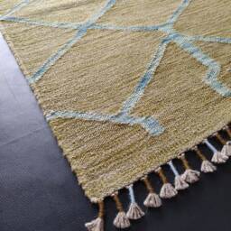 Runner Rug Abstract, Handmade Artisan Afghan Turkish Aztec Natural Sheep Wool Flatweave Kilim 200x60 cm - thumbnail 2