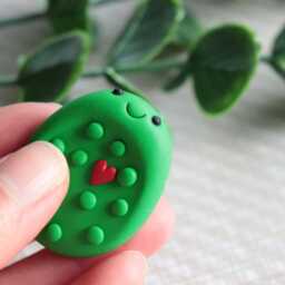 Green Polymer Clay Worry Stone Anxiety Relief Fidget Buddy - thumbnail 2