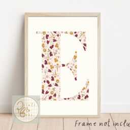 Personalised Ditsy Flower Initial Print. Perfect For A Girls Room, Nursery Or Playroom - Unframed - thumbnail 3