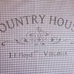 Vichy Country Curtain Net Curtain Check Grey White - thumbnail 2