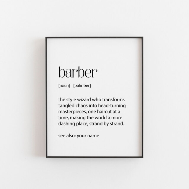 Barber Definition Print, Personalised Gift, Shop Wall Decor, Appreciation Gifts, Art, Dictionary Print - image 1