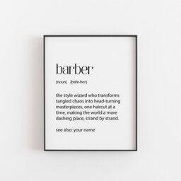 Barber Definition Print, Personalised Gift, Shop Wall Decor, Appreciation Gifts, Art, Dictionary Print - thumbnail 1