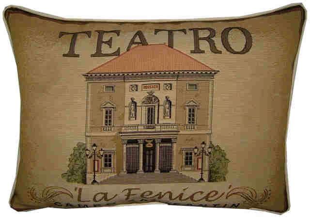 Teatro La Fenice Campo San Fantin Oblong Tapestry Cushion Pillow Cover - image 1