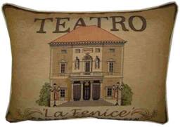 Teatro La Fenice Campo San Fantin Oblong Tapestry Cushion Pillow Cover - thumbnail 1